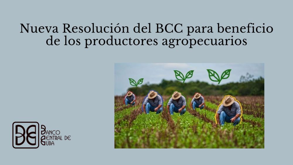 Imagen relacionada con la noticia :Nueva Resolución del BCC para beneficio de los productores agropecuarios